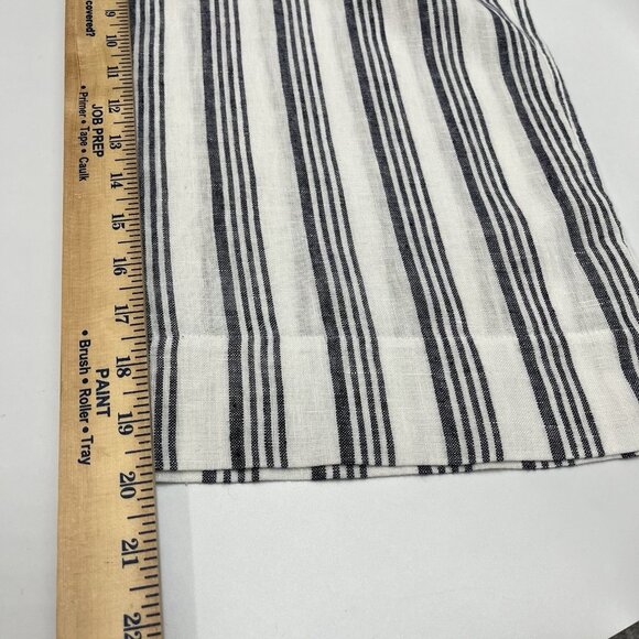 Kaari Blue 100% Linen Wide‎ Leg Cropped Pants Culottes Size 4 Pockets Casual - Picture 10 of 11